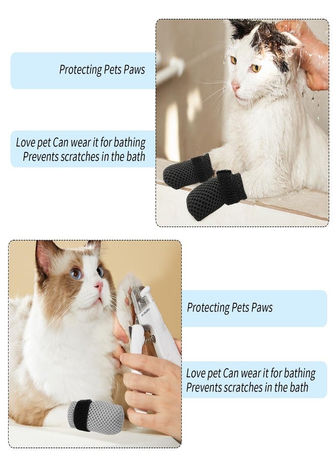 braxan 8 Pcs Cat Claw Covers, Shoes Booties for Cats Mittens to Prevent Scratching Socks Adjustable Breathable Mesh Puppy Indoor Gloves Paw Kitten Boots Suitable for Bathing and Nail Trimming (Grey + Black) - Image 5